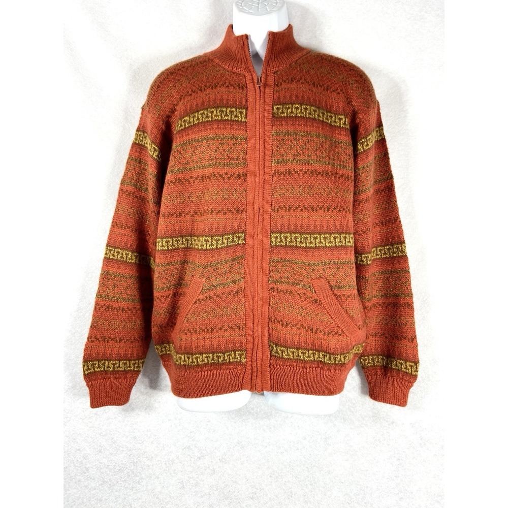 Fina Alpaca Sweater Women's Medium Red Cardigan Full Zip 100% Baby Alpaca